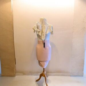 High-Waist Blush High-Low Skirt